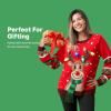 imageJOYIN Womens LED Light Up Christmas Sweater Reindeer Christmas Ugly Sweater with Light BulbsRed