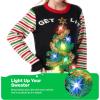 imageJOYIN Womens LED Light Up Get Lit Christmas Tree Ugly Christmas Sweater Builtin Light Bulbs XLarge Black