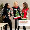 imageJOYIN Womens LED Light Up Get Lit Christmas Tree Ugly Christmas Sweater Builtin Light Bulbs XLarge Black