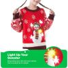 imageKids Girls Snowman Red Ugly Sweater with Light Bulb
