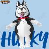 imageSpooktacular Creations Adults Halloween Inflatable Costumes Husky Blow Up Dog Costumes for Men Funny Full Body Animal Halloween Inflatable Suits with Gloves for Halloween Cosplay Themed Parties