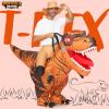 imageSpooktacular Creations Adults Inflatable Costumes Riding a LightUp Eyes Trex Rawr Blow Up Costumes for Halloween PartiesBrown