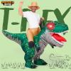 imageSpooktacular Creations Adults Inflatable Costumes Riding a LightUp Eyes Trex Rawr Blow Up Costumes for Halloween PartiesGreen