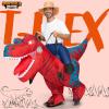 imageSpooktacular Creations Adults Inflatable Costumes Riding a LightUp Eyes Trex Rawr Blow Up Costumes for Halloween PartiesRed