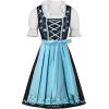 imageSpooktacular Creations Dirndl Dresses Women Oktoberfest Costume Bavarian German Outfits for Halloween Parties Beer CarnivalBlue