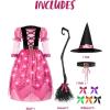 imageSpooktacular Creations Girls Witch Costume Light up Witch Costume Kids Starry Dress for Child Halloween Role Play PartiesPink