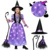 imageSpooktacular Creations Girls Witch Costume Light up Witch Costume Kids Starry Dress for Child Halloween Role Play PartiesPurple
