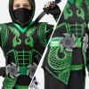 imageSpooktacular Creations Golden Ninja Costume Set Ninja Jumpsuit with Foam Accessories for Kids Toddler Halloween Outfit for Ideas Cosplay Party Medium 810 yrsGreen