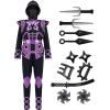 imageSpooktacular Creations Golden Ninja Costume Set Ninja Jumpsuit with Foam Accessories for Kids Toddler Halloween Outfit for Ideas Cosplay Party Medium 810 yrsPurple