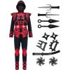 imageSpooktacular Creations Golden Ninja Costume Set Ninja Jumpsuit with Foam Accessories for Kids Toddler Halloween Outfit for Ideas Cosplay Party Medium 810 yrsRed