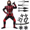 imageSpooktacular Creations Golden Ninja Costume Set Ninja Jumpsuit with Foam Accessories for Kids Toddler Halloween Outfit for Ideas Cosplay Party Medium 810 yrsRed