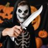 imageSpooktacular Creations Halloween Fake Knife PU Foam Costume Props Realistic Simulated Plastic Toy Weapon Knives for Adult Women Men Costume Cosplay Dress Up Accessories Silver