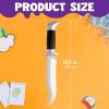 imageSpooktacular Creations Halloween Fake Knife PU Foam Costume Props Realistic Simulated Plastic Toy Weapon Knives for Adult Women Men Costume Cosplay Dress Up Accessories Silver