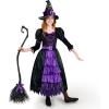imageSpooktacular Creations Halloween Girls Purple witch Costume Spider Web Skirt Dress Up