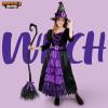 imageSpooktacular Creations Halloween Girls Purple witch Costume Spider Web Skirt Dress Up