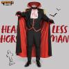imageSpooktacular Creations Halloween Headless Horseman Costume Black Headless Costume with Cape Gloves for Halloween Party