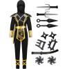 imageSpooktacular Creations Halloween Ninja Costume Kids Ninja Dragon Jumpsuit Set Boys Halloween Costume for DressUp PartyBlackglod