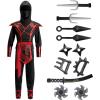imageSpooktacular Creations Halloween Ninja Costume Kids Ninja Dragon Jumpsuit Set Boys Halloween Costume for DressUp PartyBlackred