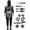 imageSpooktacular Creations Halloween Ninja Costume Kids Ninja Dragon Jumpsuit Set Boys Halloween Costume for DressUp PartyBlacksliver