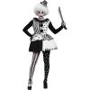 imageSpooktacular Creations Halloween Women Killer Clown Costume Black and White Clown Outfit for Women Halloween Costume