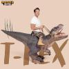 imageSpooktacular Creations Inflatable Dinosaur Costume Adult Ride on T Rex Blow Up Costume Inflatable Suit for Halloween Cosplay Themed Parties Brown XLarge71In