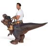 imageSpooktacular Creations Inflatable Dinosaur Costume Adult Ride on T Rex Blow Up Costume Inflatable Suit for Halloween Cosplay Themed Parties Brown XLarge71In