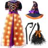 imageSpooktacular Creations Light Up Witch Costume for Toddler Girls Fairy Tale Witch Outfit for Kids Halloween Dress Up PartiesOrange