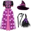 imageSpooktacular Creations Light Up Witch Costume for Toddler Girls Fairy Tale Witch Outfit for Kids Halloween Dress Up PartiesPink