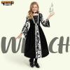 imageSpooktacular Creations Witch Costume for Girls Child Black Dark Witch Print Dress for Kids Halloween Role Playing Parties
