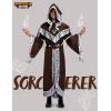 imageSpooktacular Creations Wizard Costume Adult Men Halloween Costumes for Adult Medieval Costume Men with Hooded CloakBrown