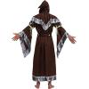 imageSpooktacular Creations Wizard Costume Adult Men Halloween Costumes for Adult Medieval Costume Men with Hooded CloakBrown