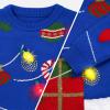 imageWomens LED Light Up String Light Ugly Christmas Sweater