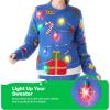 imageWomens LED Light Up String Light Ugly Christmas Sweater