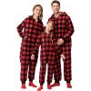 imageAdult Christmas Fleece Plaid Hoodie Full Zipper Pajamas