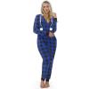 imageGiggling Getup Women Christmas Pajamas Buffalo Plaid Pajamas with Hood Flannel Sherpa One Piece PJBlue