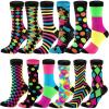 imageJOYIN 12 PCS Christmas Socks Women Colorful Funky Paint Splash Patterned Crew Socks Funky Paintspalsh ampamp Colorblocks for Christmas Holiday or Birthday Gift
