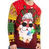 imageJOYIN Mens LED Light Up Christmas Ugly Sweater Holiday Ugly Christmas Sweater with Builtin Light BulbsRed Santa