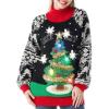 imageJOYIN Ugly Christmas Sweater for Women Light Up Ugly Christmas Sweater Dress Novelty Christmas Long Pullover for PartyBlack
