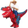 imageSpooktacular Creations Adults Inflatable Costumes Riding a LightUp Eyes Trex Rawr Blow Up Costumes for Halloween PartiesRed