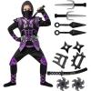 imageSpooktacular Creations Golden Ninja Costume Set Ninja Jumpsuit with Foam Accessories for Kids Toddler Halloween Outfit for Ideas Cosplay Party Medium 810 yrsPurple