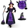 imageSpooktacular Creations Halloween Girls Purple witch Costume Spider Web Skirt Dress Up