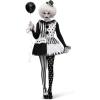 imageSpooktacular Creations Halloween Women Killer Clown Costume Black and White Clown Outfit for Women Halloween Costume