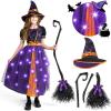 imageSpooktacular Creations Light Up Witch Costume for Toddler Girls Fairy Tale Witch Outfit for Kids Halloween Dress Up PartiesPurple