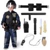 imageSpooktacular Creations SWAT Police Officer Costume for Kids Boys SWAT Fighter Outfit with Accessories Toddlers Cop Helmet