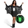 imageSpooktacular Creations Spider Woman Costume Bat Costume Adult Women for Halloween Dress Up PartyBlack
