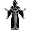 imageSpooktacular Creations Wizard Costume Adult Men Halloween Costumes for Adult Medieval Costume Men with Hooded CloakBlack