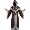 imageSpooktacular Creations Wizard Costume Adult Men Halloween Costumes for Adult Medieval Costume Men with Hooded CloakBrown