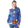 imageWomens LED Light Up String Light Ugly Christmas Sweater
