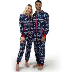 imageGiggling Getup Mens Christmas Hooded Pajamas Nordic Print Medium J0044