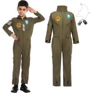 imageSpooktacular Creations American Flight Pilot Child Boy Costume for Halloween Uniform Costume Sets for Kids